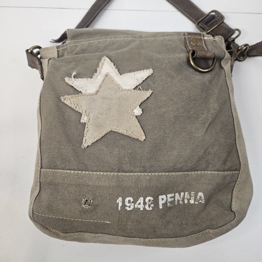 Vtg Y2K Double Star Grateful Dead Patch Sustainable Canvas Bag Crossbody Purse